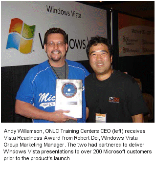 ONLC wins Microsoft Windows Vista Readiness Award