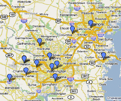 Regional map showing ONLC Training Center locations