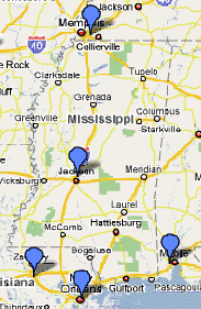 Regional map of ONLC Training Centers' locations