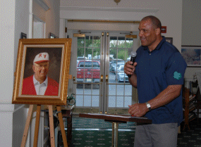 Honoree Art Still with Coach Gordon's portrait